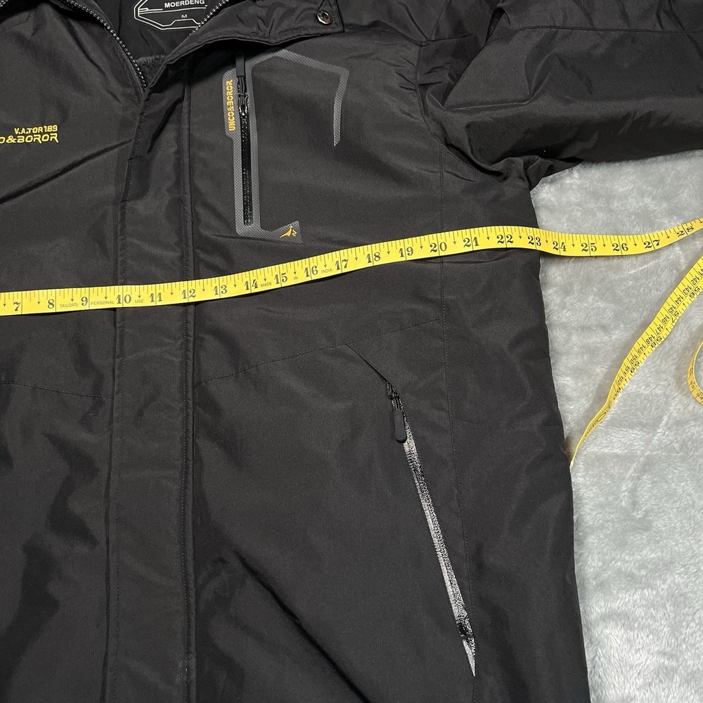 Moerdeng Jacket Men Size Medium Snow Coat Warm Ski Waterproof Outerwear Black - Picture 3 of 7